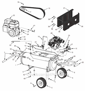 Part Location Diagram of HL006400AV Campbell Hausfeld Handle